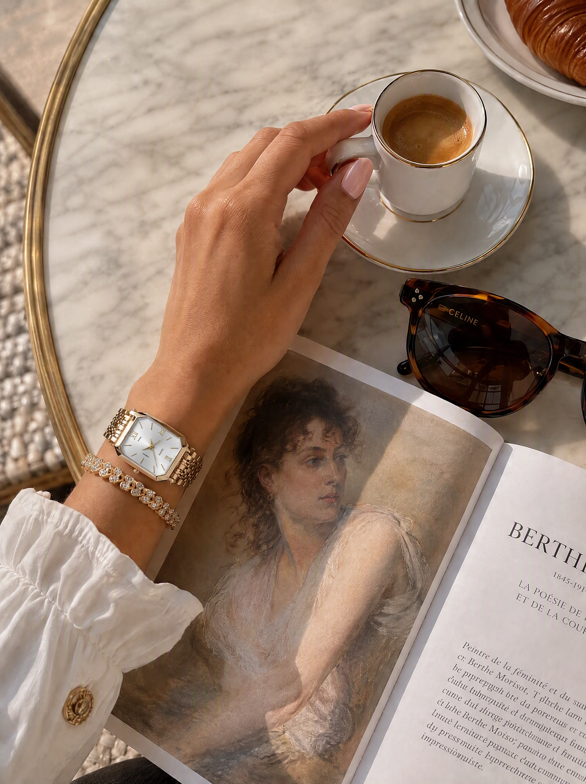 The Emerald Watch & Bracelet Set — White Dial