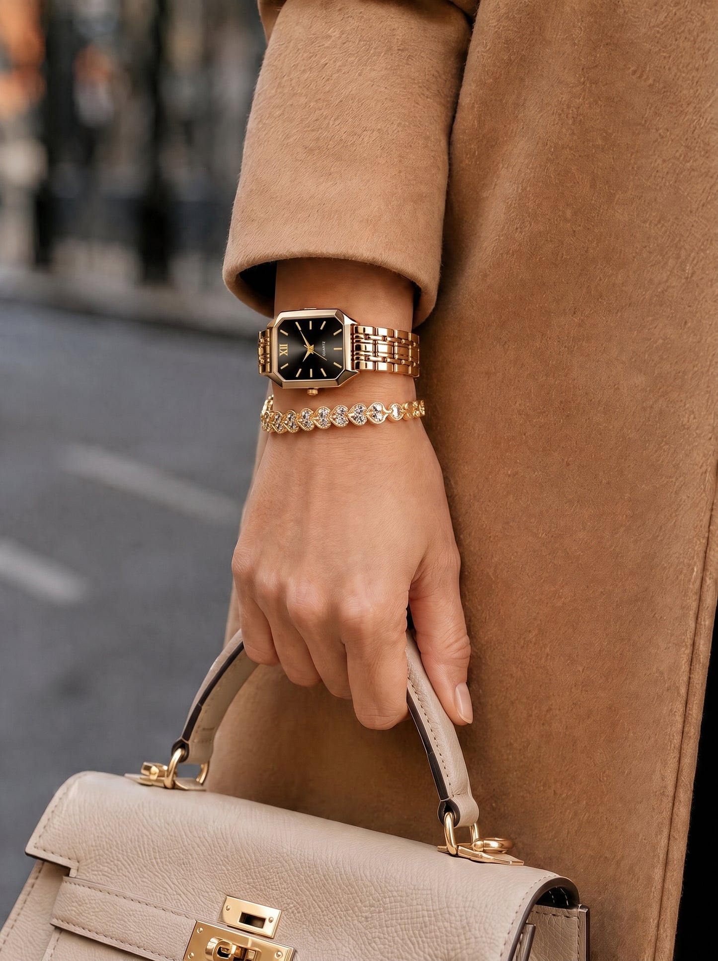 The Emerald Watch & Bracelet Set — Black Dial