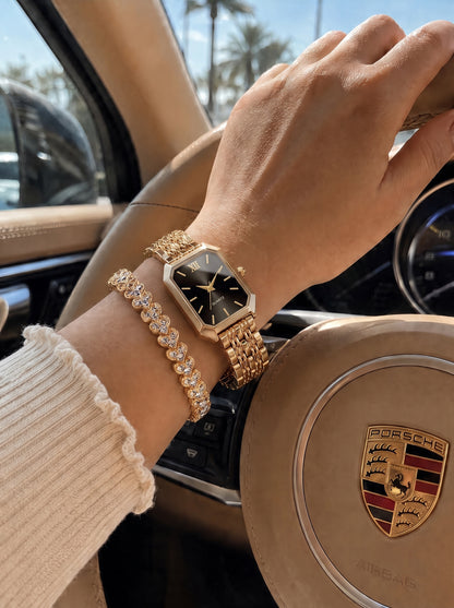 The Emerald Watch & Bracelet Set — Black Dial